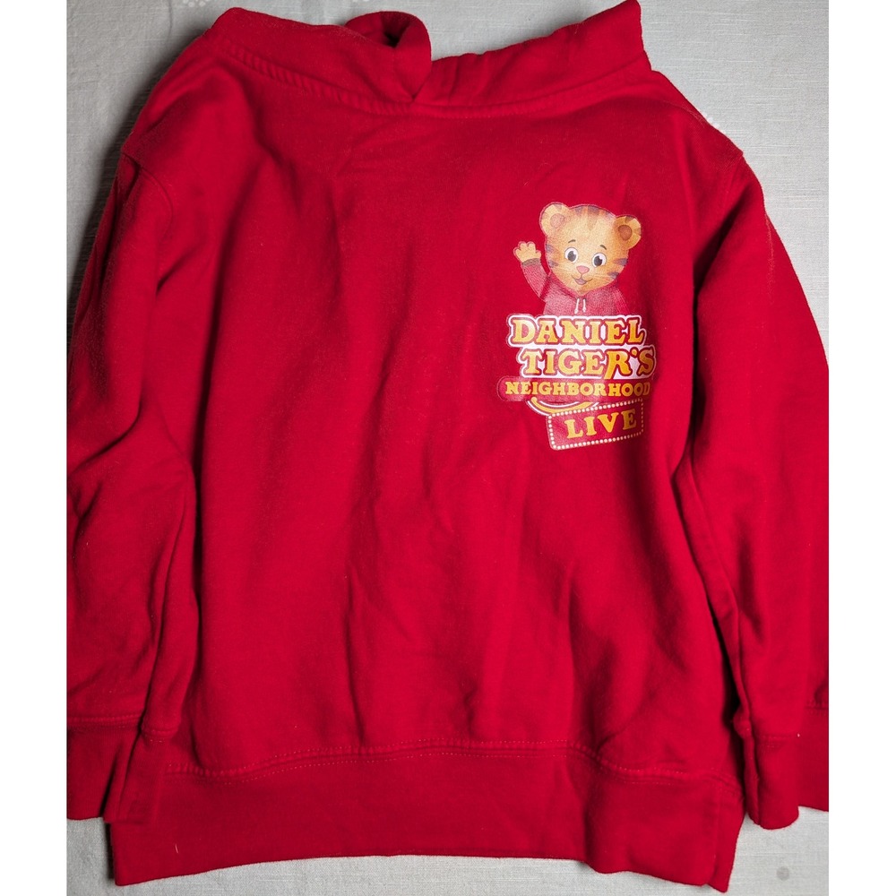 Daniel Tiger's Neighborhood Hoodie Kids Size 5/6 Red Pullover Sweatshirt